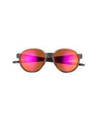 Oakley Prizm 53mm Polarized Round Sunglasses In Matte Black Camoprizm Ruby At Nordstrom
