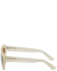 Dries Van Noten White Linda Farrow Edition Cat Eye Sunglasses