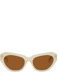 Dries Van Noten White Linda Farrow Edition Cat Eye Sunglasses