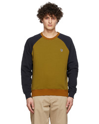 Ps By Paul Smith Khaki Navy Color Block Raglan Sweatshirt