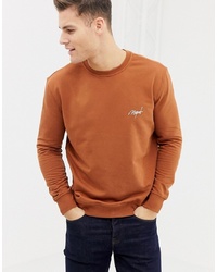 New Look Sweatshirt With Montreal Embroidery In Burnt Orange