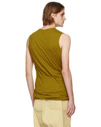 Rick Owens Yellow Double Sleeveless T Shirt