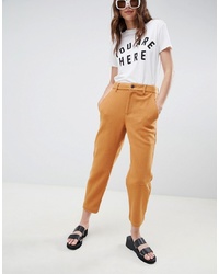 ASOS DESIGN Peg Trousers In Felted Textured Fabric