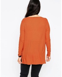 Asos Curve Tunic Top With Side Splits And Long Sleeves
