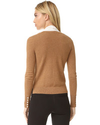 Veronica Beard Arrow Tie Neck Cashmere Sweater