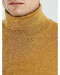 Topman Mustard Merino Turtle Neck Sweater