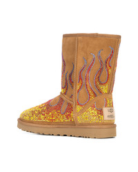 Jeremy Scott Ugg X Crystal Flame Ankle Boots