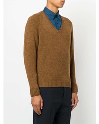 Prada Deep V Neck Slim Fit Sweater