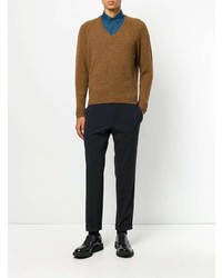 Prada Deep V Neck Slim Fit Sweater