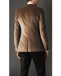 Burberry Slim Fit Overprint Velvet Jacket