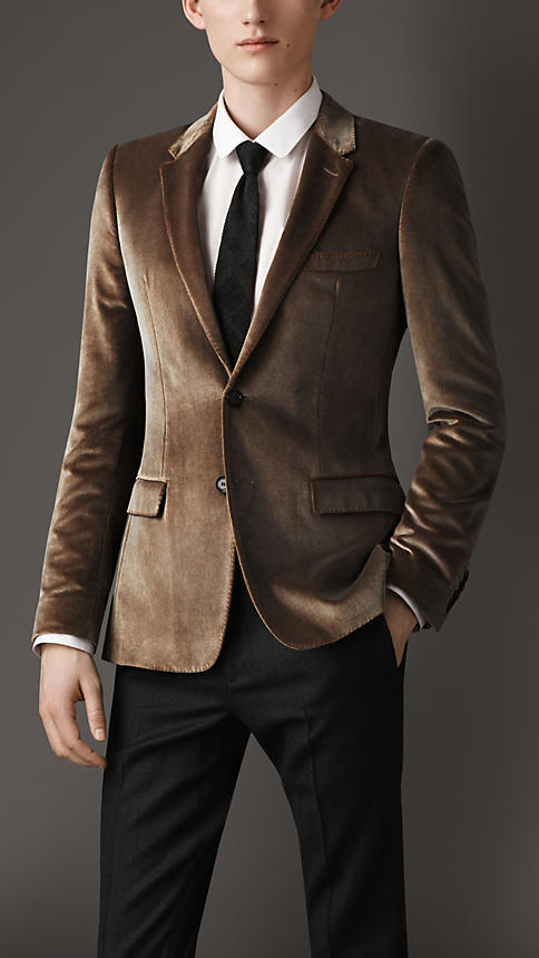 Burberry Slim Fit Overprint Velvet Jacket, $995 | Burberry | Lookastic