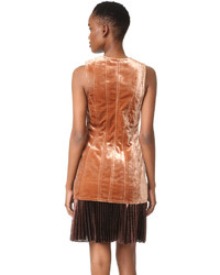 3.1 Phillip Lim Sculpted Velvet Dress With Pleated Hem
