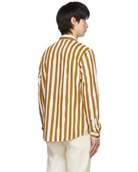A.P.C. White Brown Stripe Matthieu Shirt