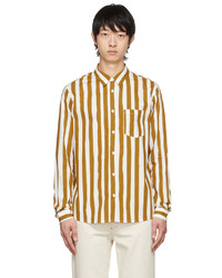 A.P.C. White Brown Stripe Matthieu Shirt