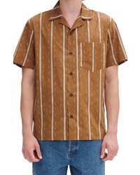 A.P.C. Chemisette Classic Fit Short Sleeve Button Up Shirt In Noisette At Nordstrom