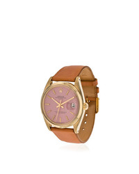 La Californienne Flamingo Rolex Oyster Perpetual Date 14k Solid Gold Watch 34mm
