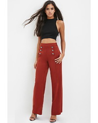 Forever 21 Sailor Buttoned Wide Leg Trousers