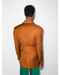 Orange Culture Belted Wool Blazer