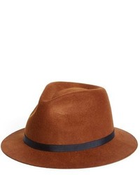 Topman Brown Short Brim Wool Hat
