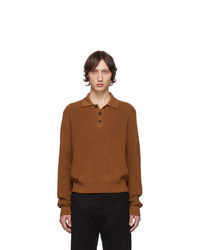 Tobacco Wool Polo Neck Sweater