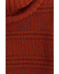 Diane von Furstenberg Wool Cashmere Patterned Rib Turtleneck Pullover
