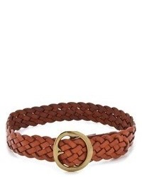 Tobacco Woven Leather Belt