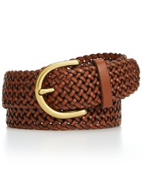 Fossil C Buckle Woven Leather Belt