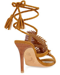 Joie Ady Woven Ankle Wrap 100mm Sandal Mahogany