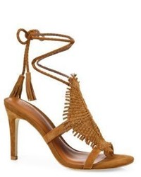 Joie Ady Woven Suede Ankle Wrap Sandals