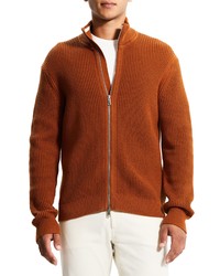 Theory Gary Thermal Cotton Cashmere Zip Up Sweater