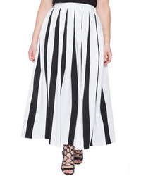 Vertical Striped Full Skirt