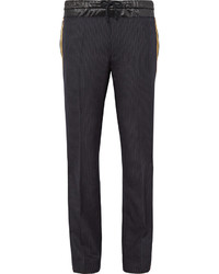 Vertical Striped Wool Sweatpants