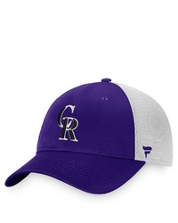 FANATICS Branded Purplewhite Colorado Rockies Core Trucker Snapback Hat