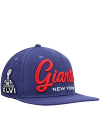 PRO STANDARD Navy New York Giants Xlvi Super Bowl Champions Script Wordmark Snapback Hat