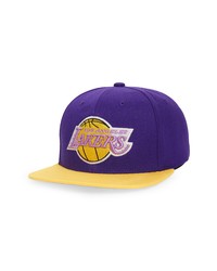 Mitchell & Ness Nba Glow La Lakers Snapback Baseball Cap In Purple Gold At Nordstrom