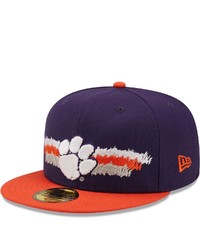 New Era Purple Clemson Tigers Scribble 59fifty Fitted Hat