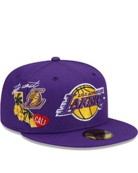 New Era Purple Los Angeles Lakers City Cluster 59fifty Fitted Hat