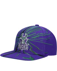 Mitchell & Ness Purple Milwaukee Bucks Hardwood Classics Earthquake Snapback Hat At Nordstrom