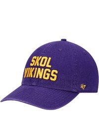 '47 Purple Minnesota Vikings Clean Up Script Adjustable Hat At Nordstrom