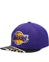 Mitchell & Ness Purpleblack Los Angeles Lakers Slash Century Snapback Hat At Nordstrom