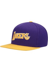Mitchell & Ness Purplegold Los Angeles Lakers Hardwood Classics Two Tone Snapback Hat At Nordstrom