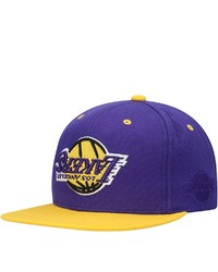 Mitchell & Ness Purplegold Los Angeles Lakers Upside Down Snapback Hat At Nordstrom