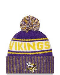 New Era Purple Minnesota Vikings Marl Cuffed Knit Hat With Pom At Nordstrom