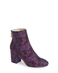 Violet Brocade Ankle Boots