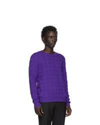 Ralph Lauren Purple Label Purple Cashmere Cable Knit Sweater