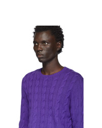 Ralph Lauren Purple Label Purple Cashmere Cable Knit Sweater