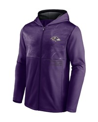 FANATICS Branded Purple Baltimore Ravens Defender Full Zip Hoodie Jacket