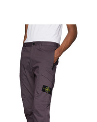 Stone Island Purple Twill Cargo Pants
