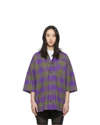 Violet Check Flannel Dress Shirt