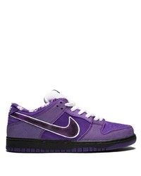 Violet Check Leather Low Top Sneakers